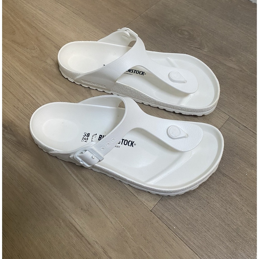 Birkenstock Gizeh Thong Sandals Slip On Flip Flops White EVA Size EU 38 / US L 7 - Picture 2 of 8